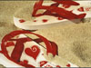 Heart flip flops